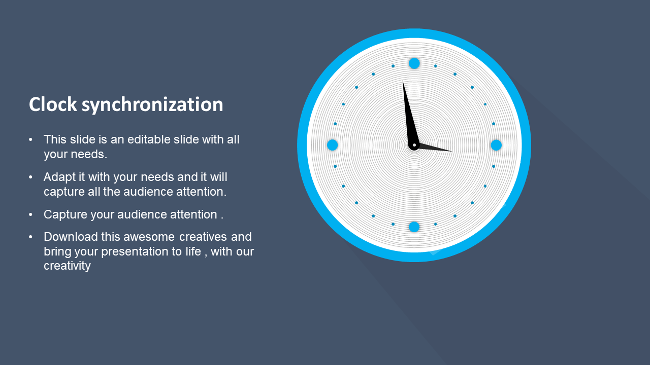 Enthralling Clock Synchronization PPT Slide Themes