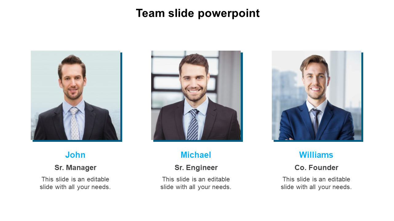 Editable Team Slide PowerPoint Presentation Designs