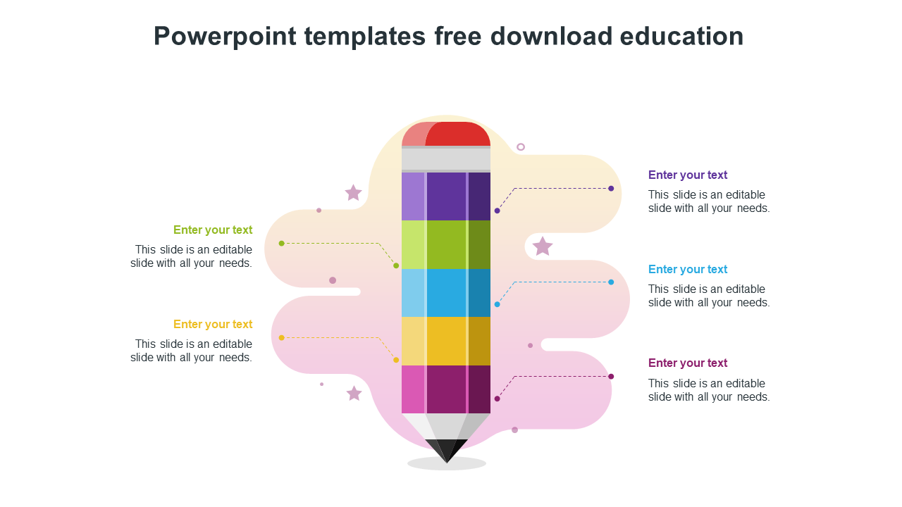 Pencil Design PowerPoint Templates Free Download Education