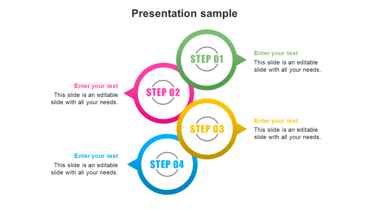 Attractive Presentation Sample Template In zig zag Shape