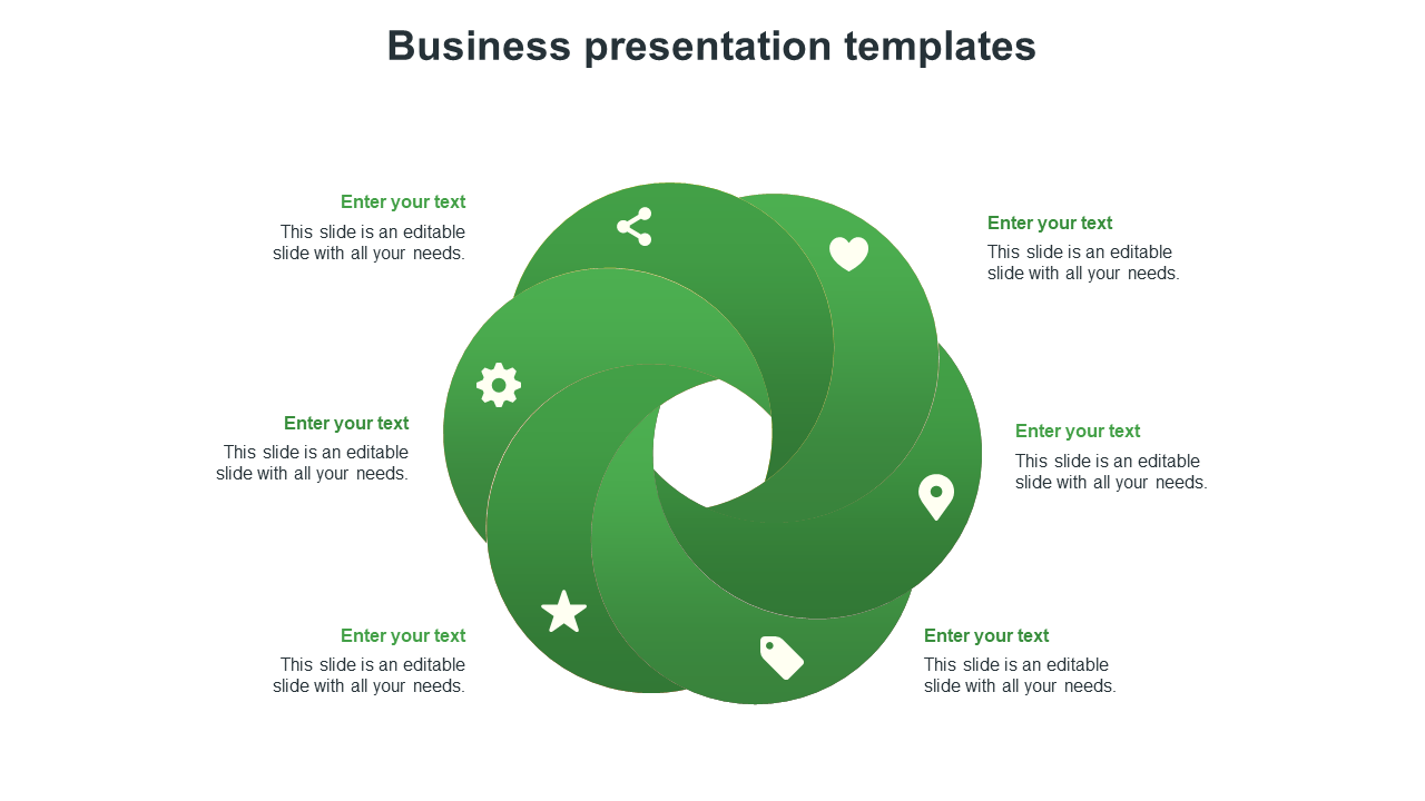 Effective Business Presentation Templates In Green Color