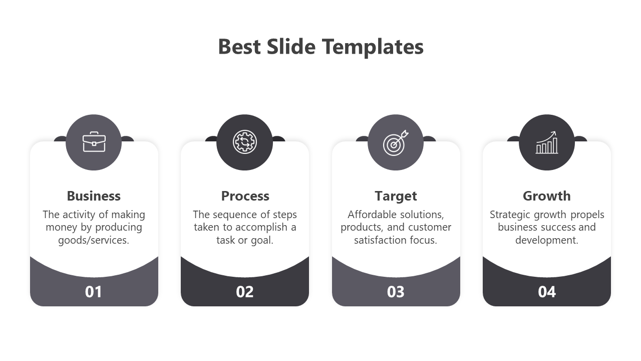 Attractive PPT And Google Slides Template With 4 Nodes