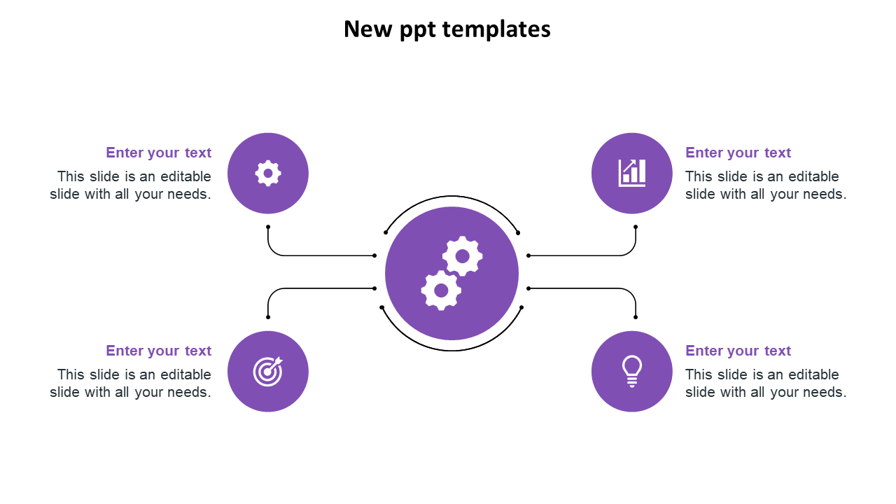 New PPT Templates Presentation With Four Node