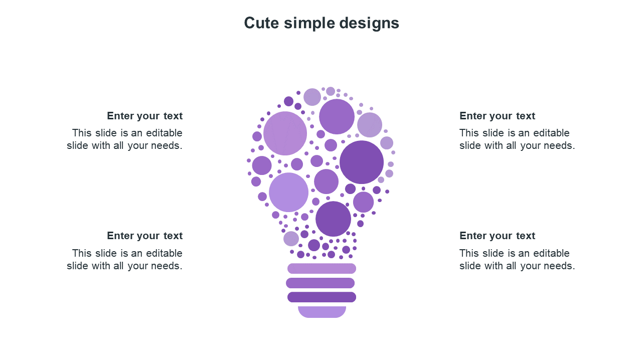 Use Cute Simple Designs PowerPoint In Bulb Model