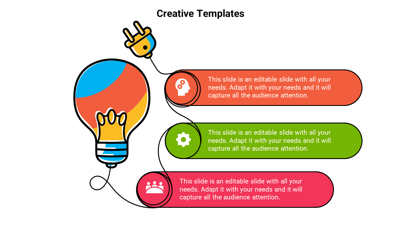 Creative PowerPoint Presentation Templates on Bulb Model