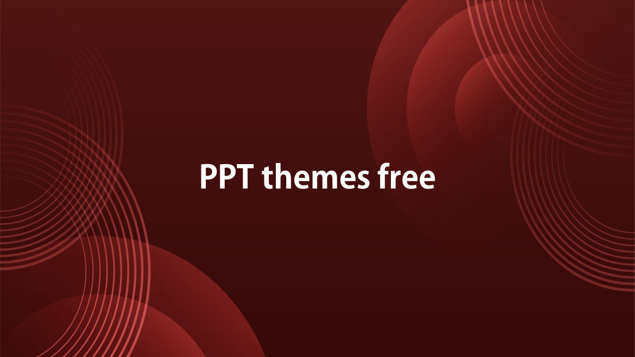 Slide with a deep red gradient background, featuring circular shapes and the white bold title.