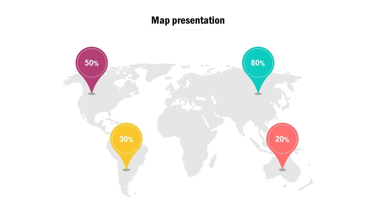 Attractive Map Presentation Slide Template Design