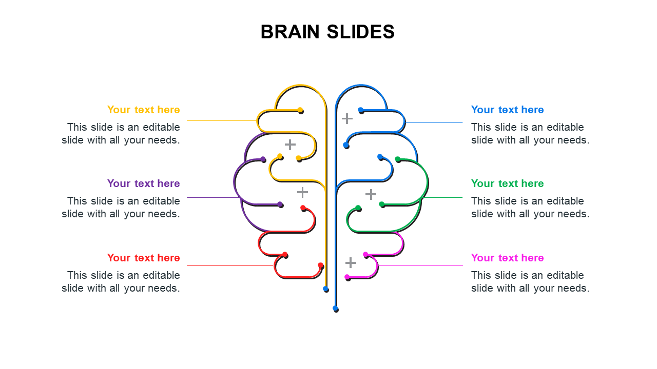 Professional-Looking Brain Slides Design Template Slide