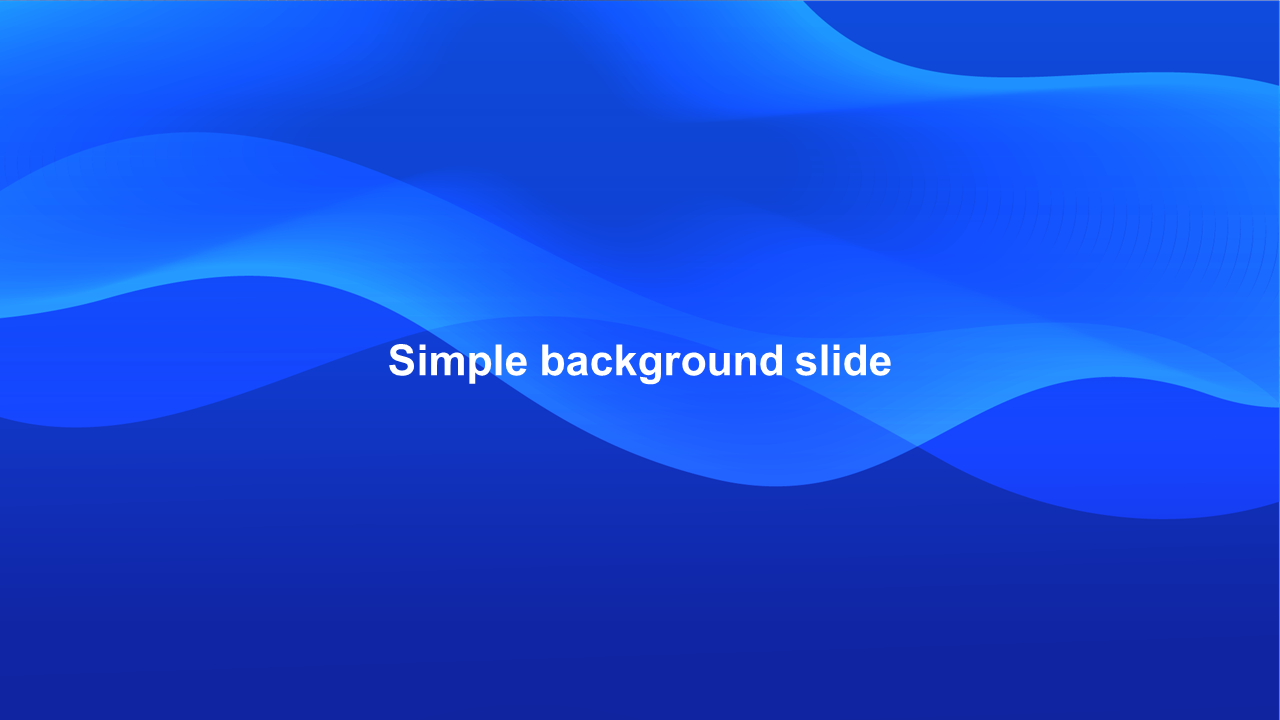 Minimalistic background slide featuring soft blue tones and abstract wave shapes with title text.