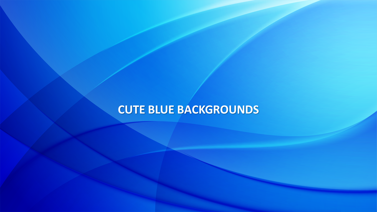 Blue abstract background PPT slide with flowing lines and gradients, creating a cute and calming effect.