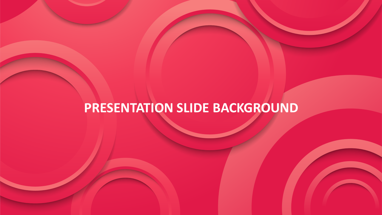 Abstract red slide background with overlapping concentric circles creating a dynamic design with central title.