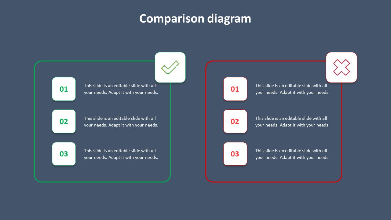 Comparison Diagram Template With Dark Background