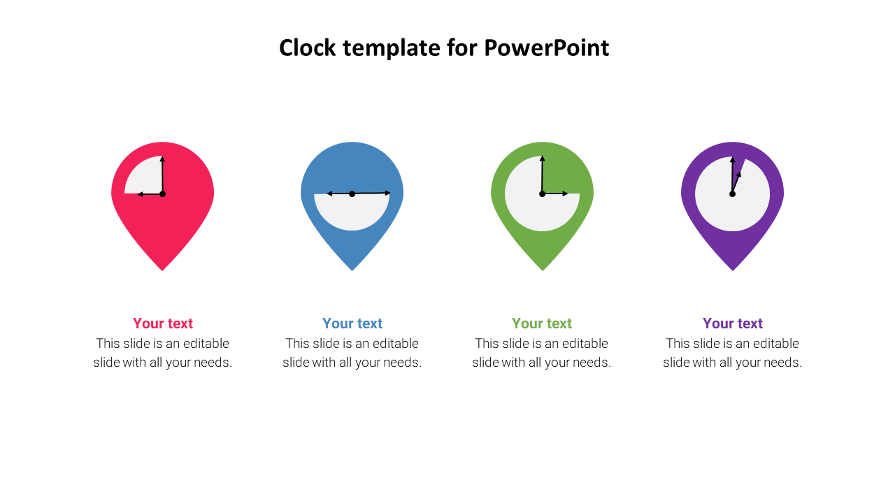 Attractive Clock Template For PowerPoint Presentation