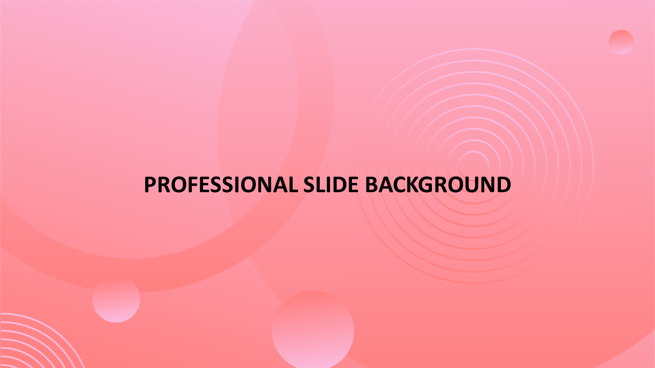 Slide with pink gradient background featuring circular patterns, soft glowing spheres, and abstract curved shapes.