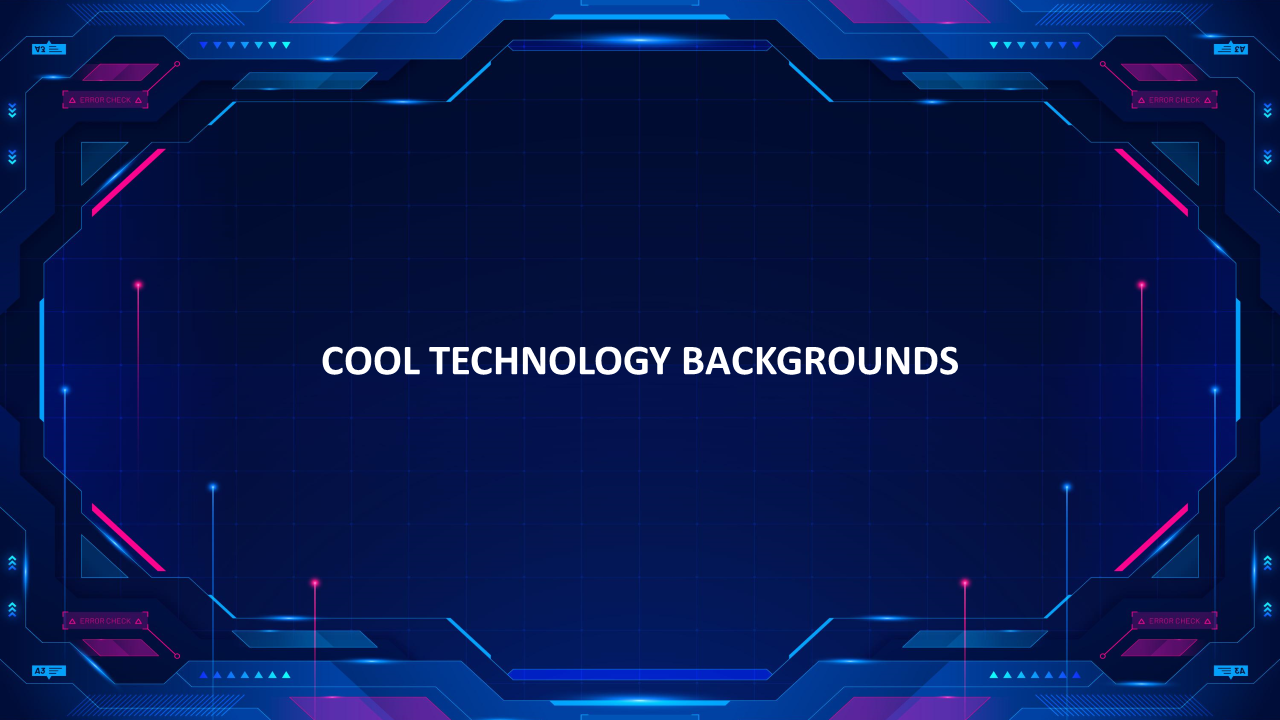 Cool technology dark background slide with a futuristic design and text overlay.