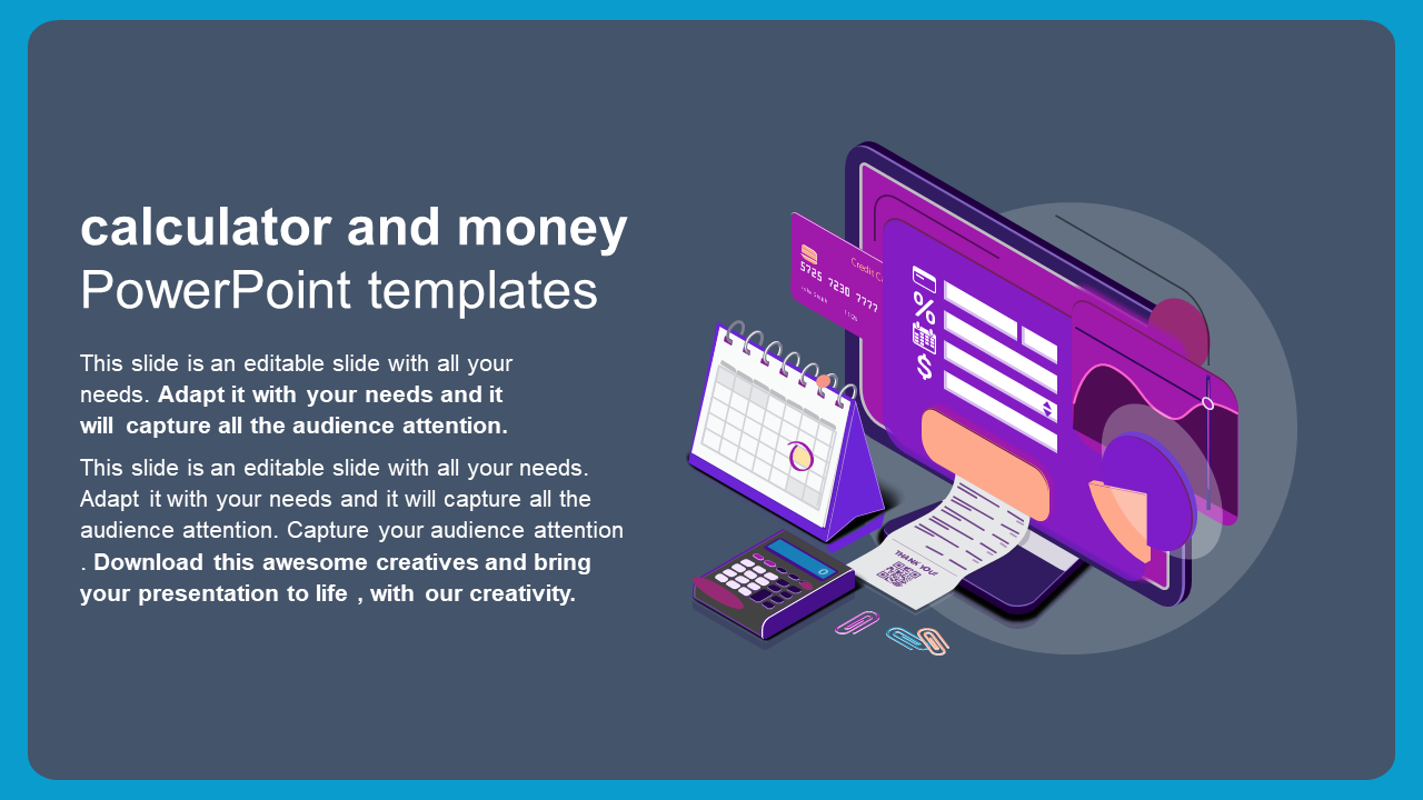 Calculator And Money PowerPoint Templates Free Download