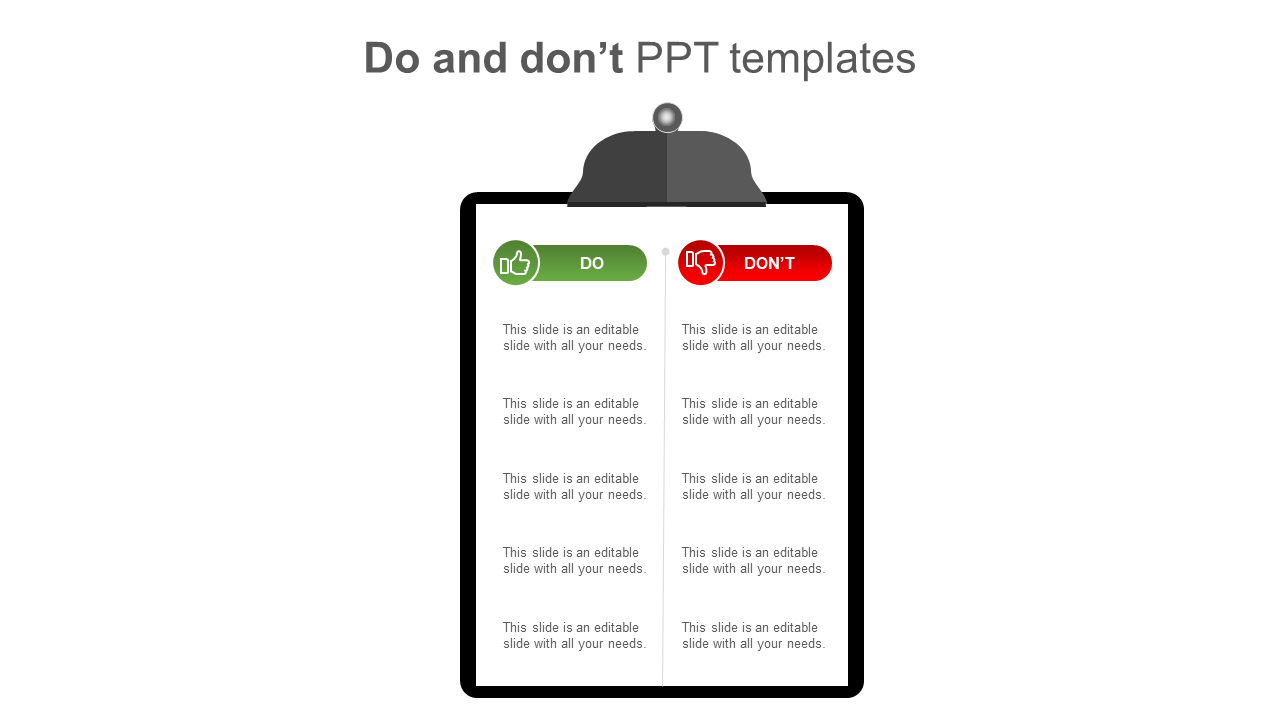 Do and Don't PPT Templates Presentation for Google Slides