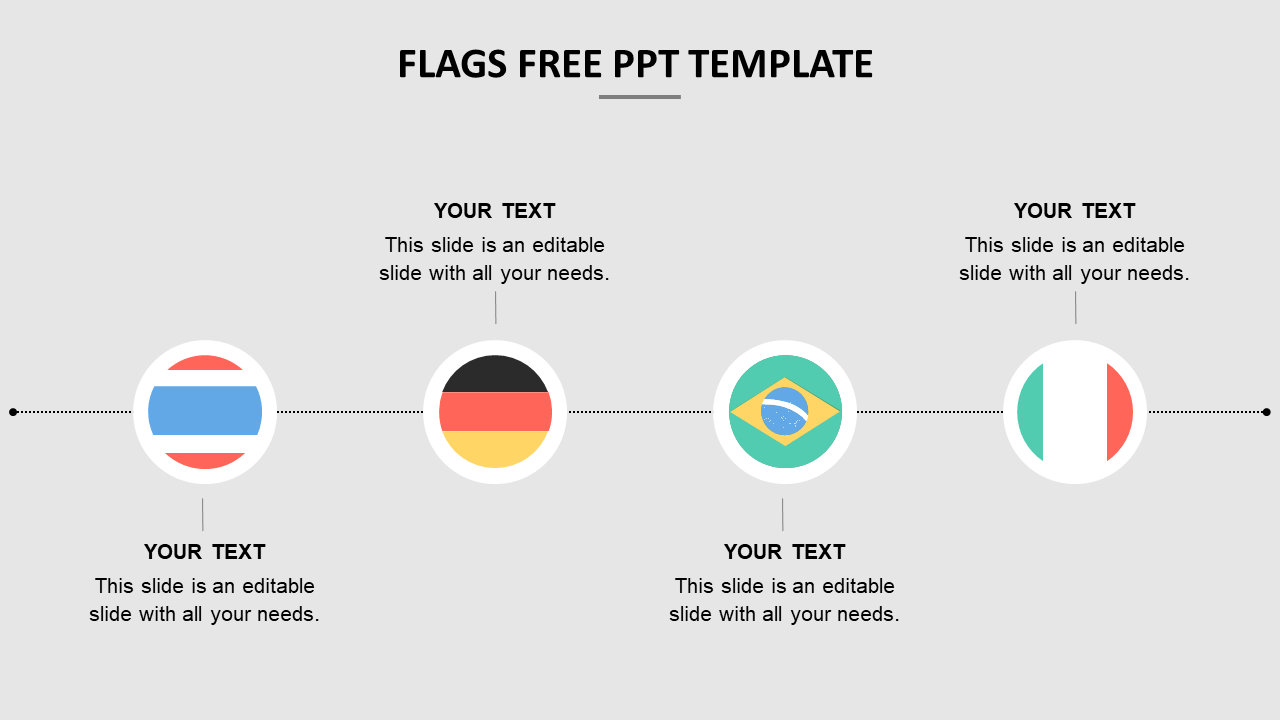 A horizontal sequence of four flag icons with text beneath, featuring the flags of Thailand, Germany, Brazil, and Italy.