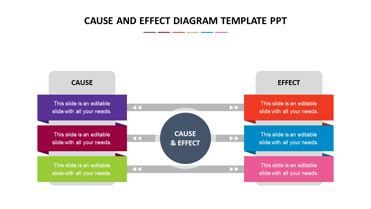 Stunning Cause And Effect Diagram Template PPT Design