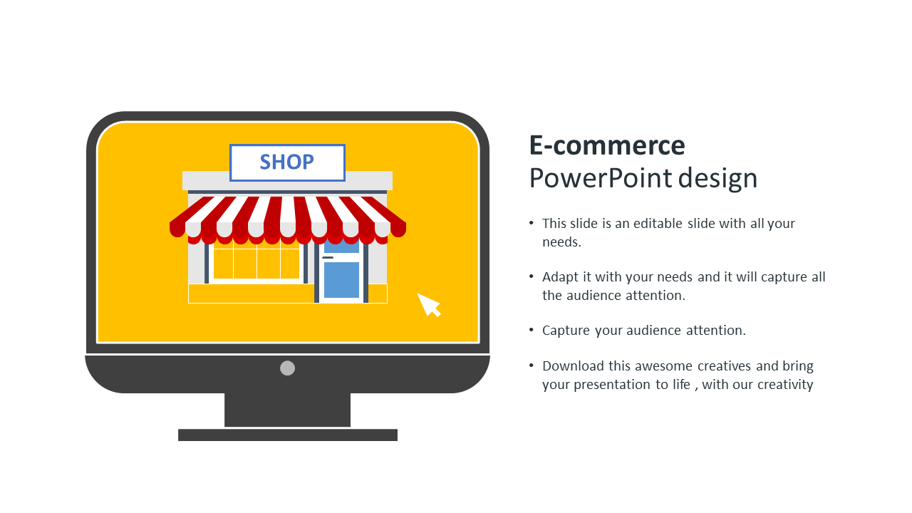 First Class E-Commerce PowerPoint Design For Presentation