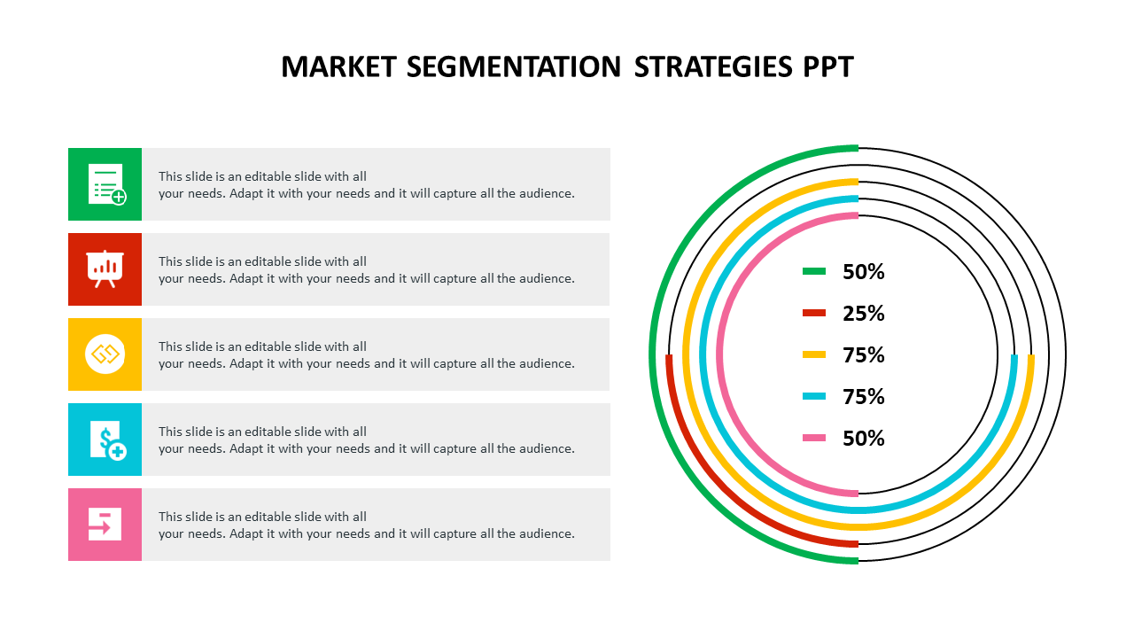 Editable market segmentation strategies ppt