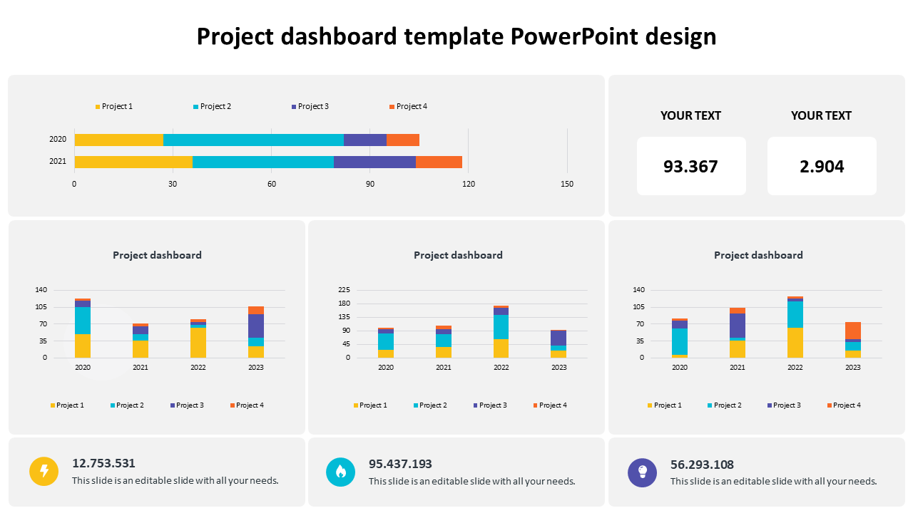Claim Project Dashboard Template PowerPoint Design