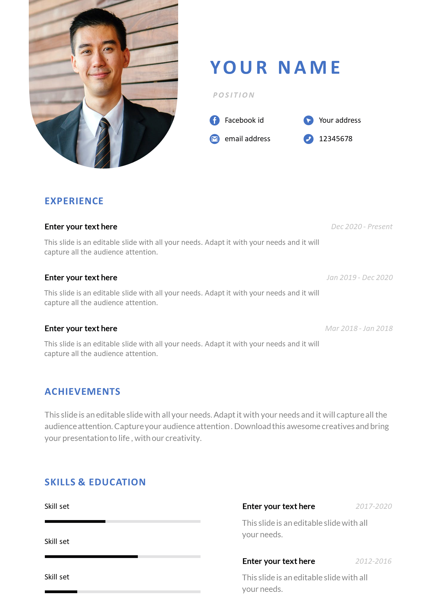 Download resume ppt design