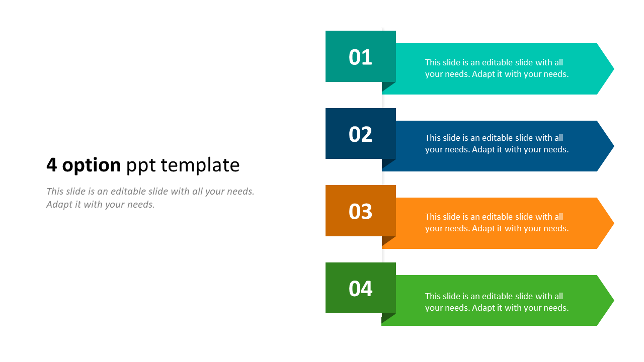 Get 4 Option PPT Template Presentation-Arrow Model