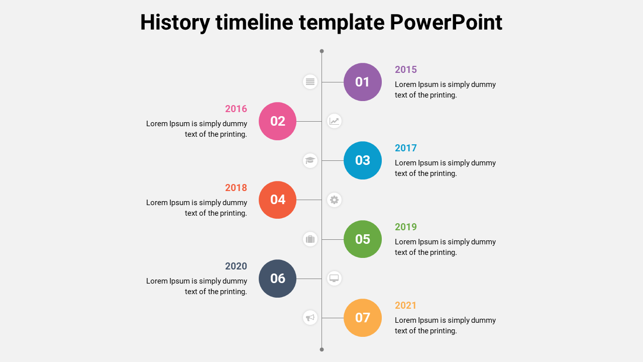 Editable History Timeline Template PowerPoint Template