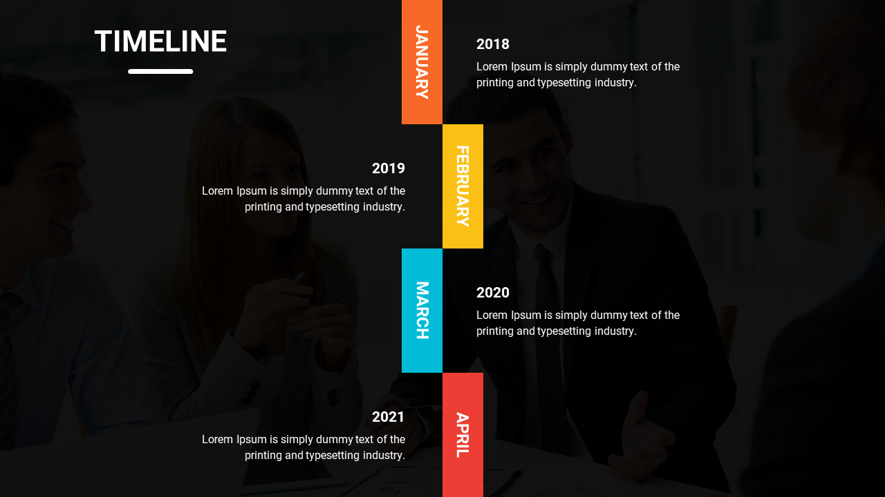 PowerPoint templates timeline Microsoft with dark background