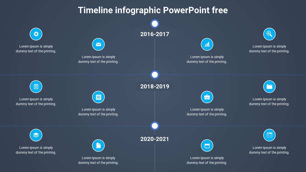 Timeline Infographic PowerPoint Slide With Dark Background