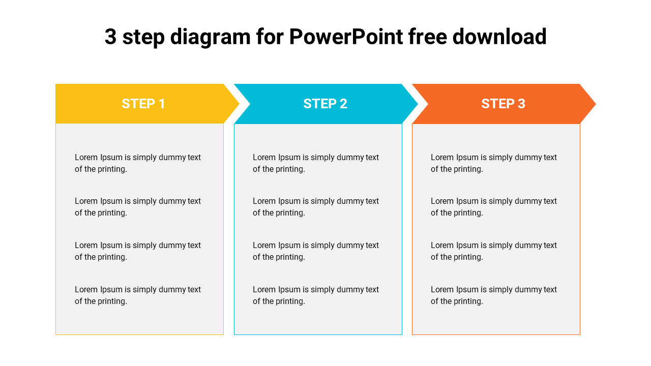 Editable 3 Step Diagram For PowerPoint Free Download