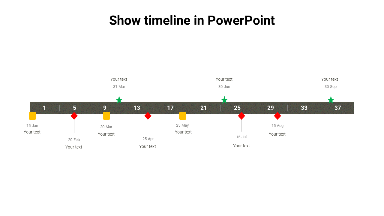 Perfect Way To show timeline in PowerPoint Template 