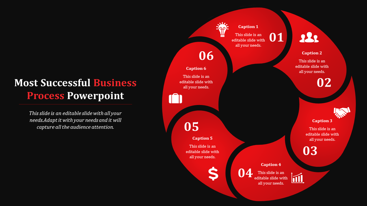 Dark Background Business Process PowerPoint Templates