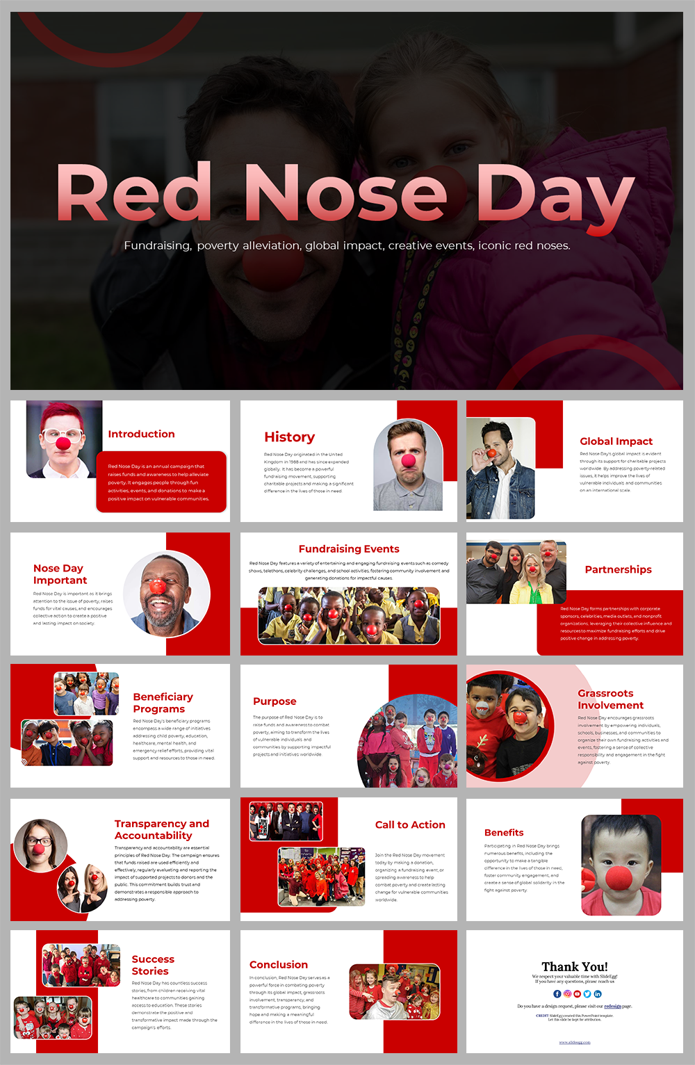 Red Nose Day PPT Presentation And Google Slides Themes