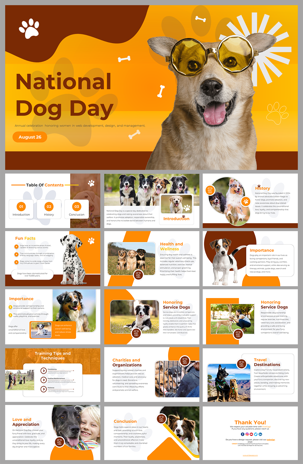 Unique National Dog Day PowerPoint And Google Slides Themes