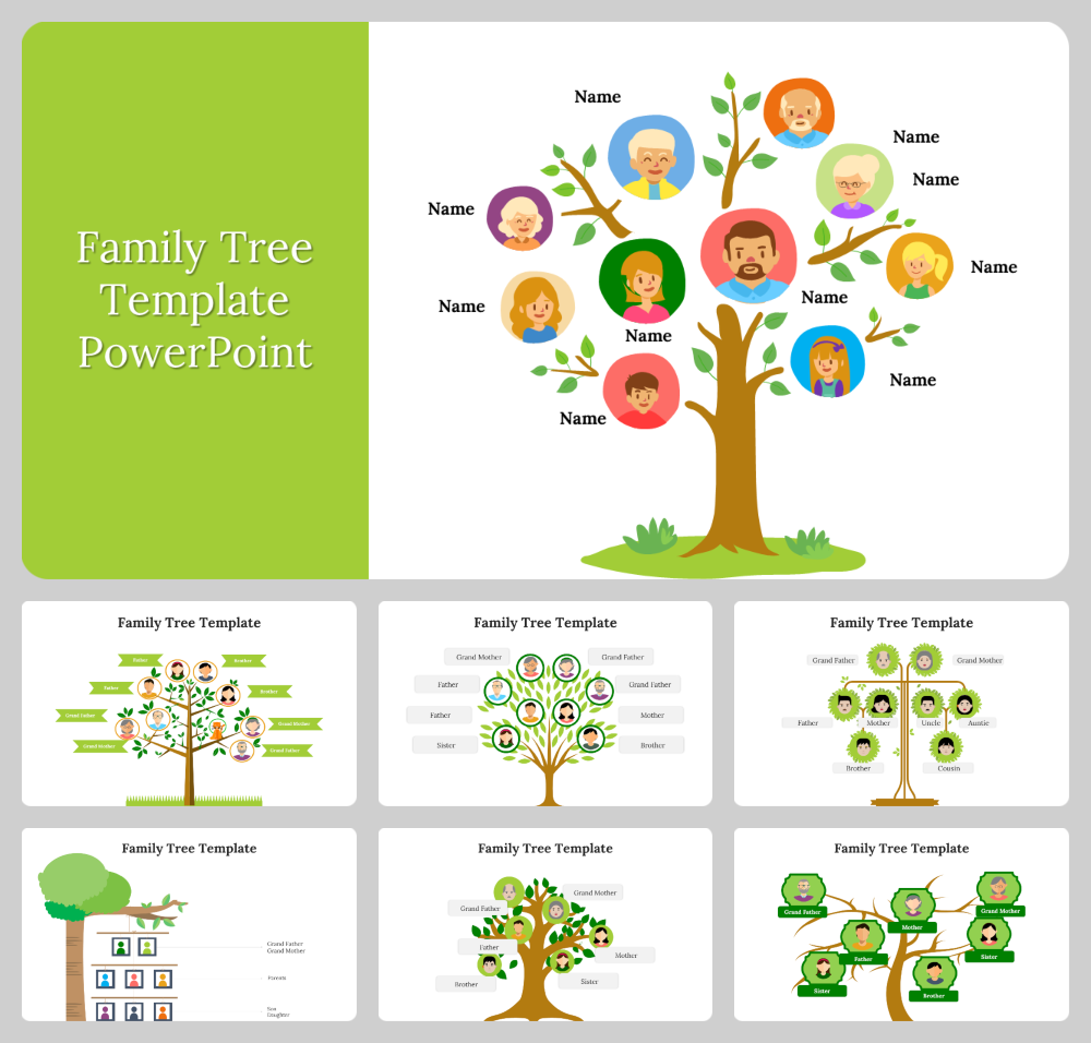 Family Tree PowerPoint Infographic Slide Template - SlideBazaar