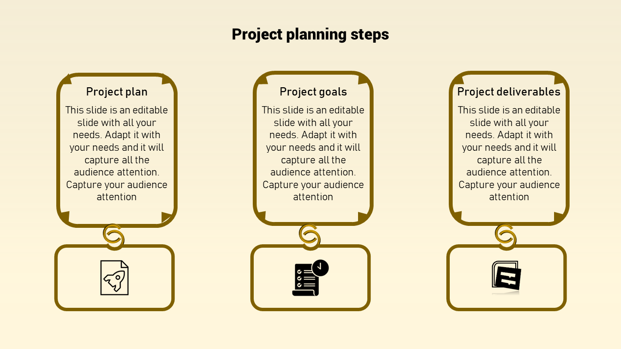 Beautiful Designed Project Planning PPT Diagram Now-3 Node