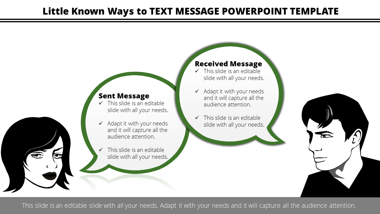 Easy To Use Text Message PowerPoint Template Presentation