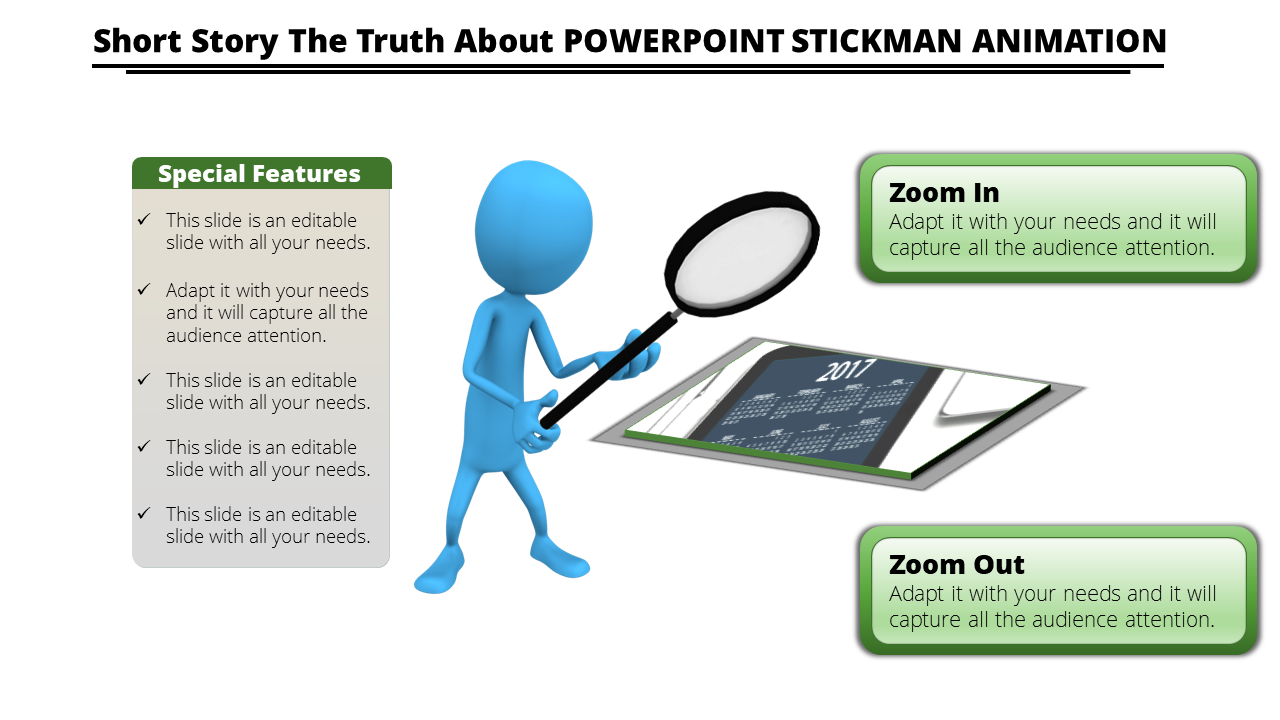 PowerPoint Stickman Animation With Magnifying Glass