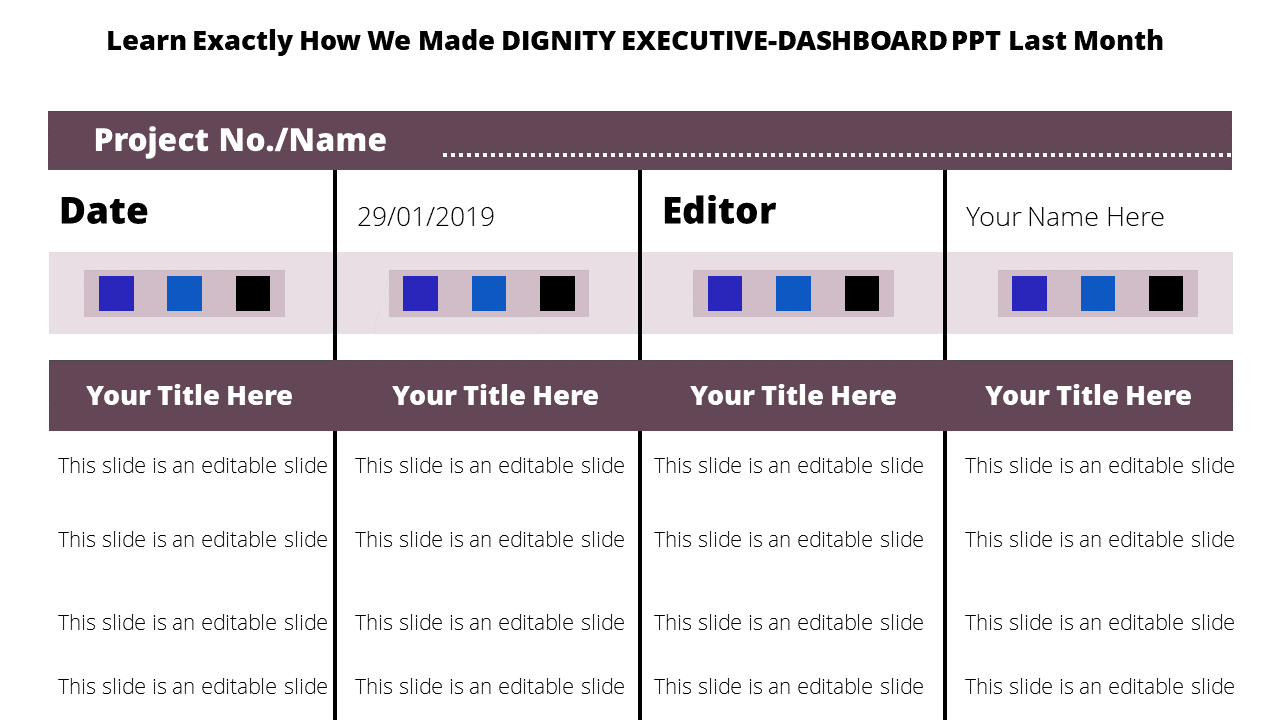 Innovative Executive Dashboard PowerPoint Template Slides