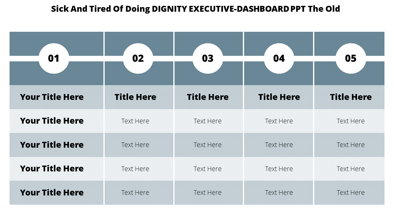 Innovative Executive Dashboard PPT Template-Five Node