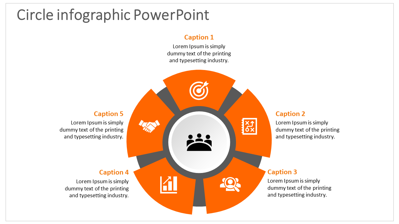 Inventive Circle Infographic PowerPoint with Five Nodes