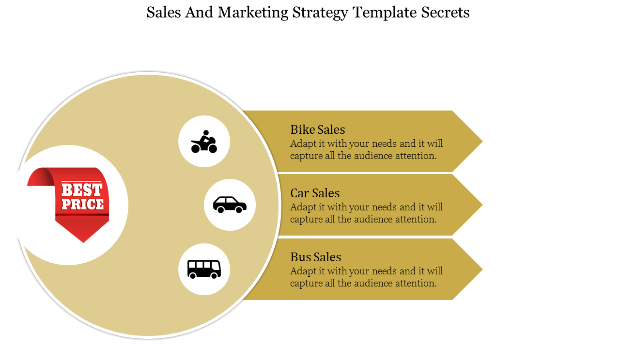 Elegant Sales And Marketing Strategy Template With Icons