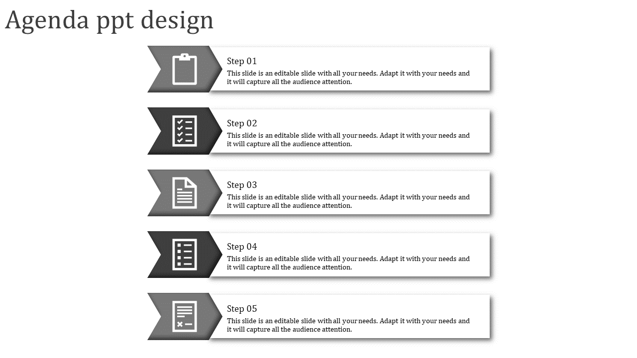 Sleek Agenda PPT and Google Slides Design for Meetings