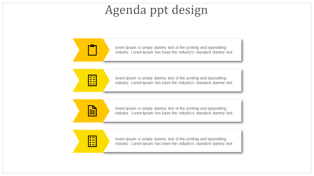 Simple Chevron Model Agenda PowerPoint Design And Google Slides