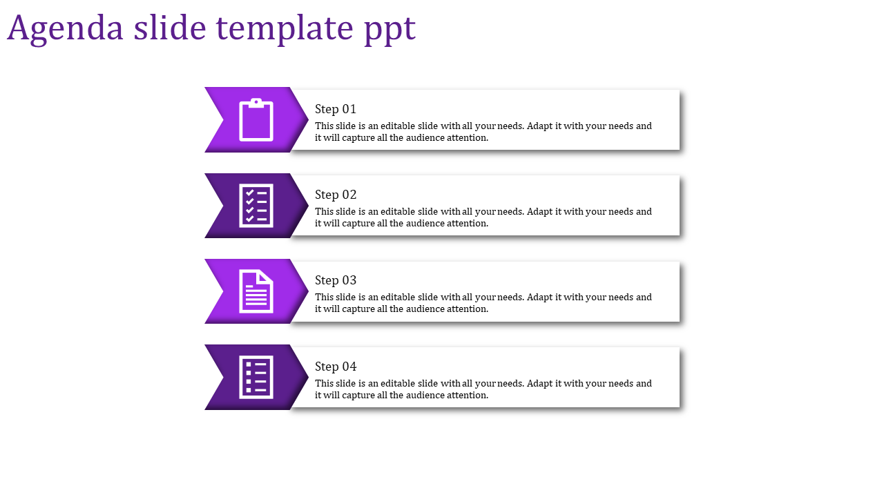 Clean Agenda PPT and Google Slides Design for Presentations