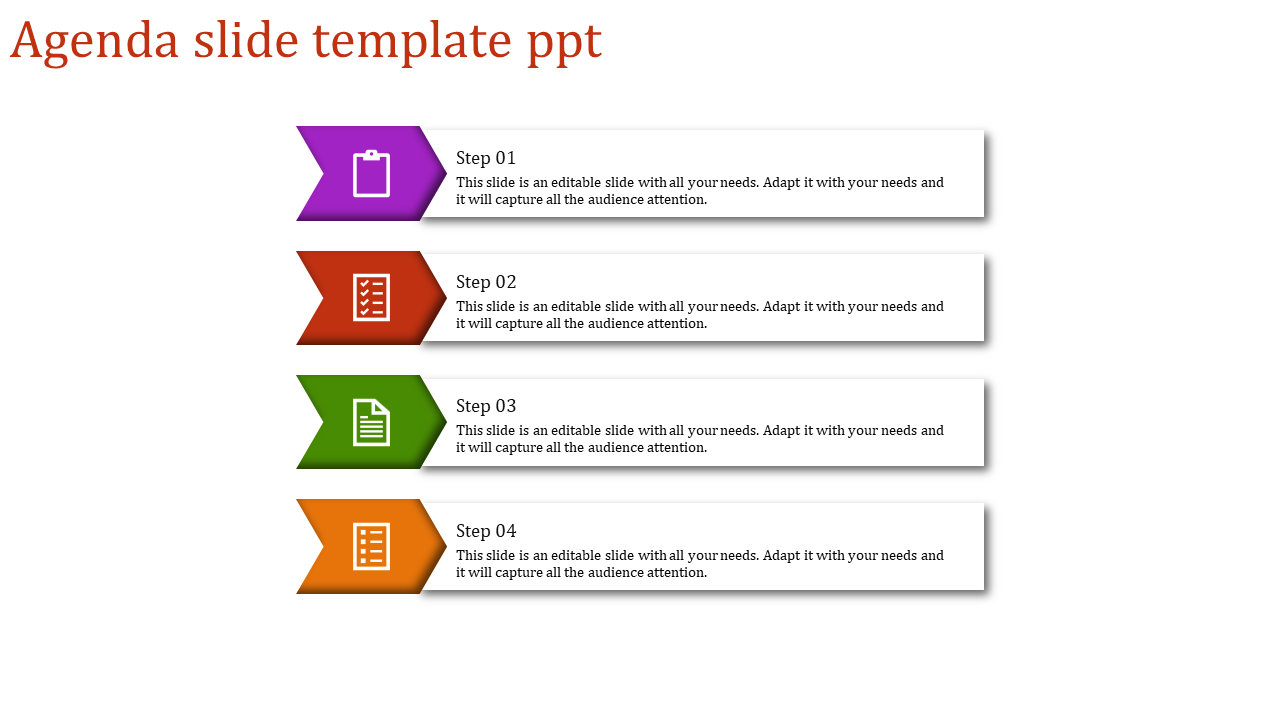 Stunning Agenda PPT Design Slide Template With Four Node