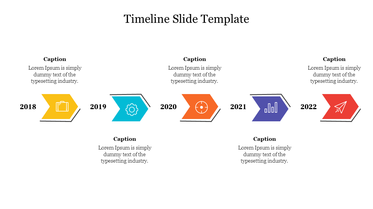 Customizable timeline slide template