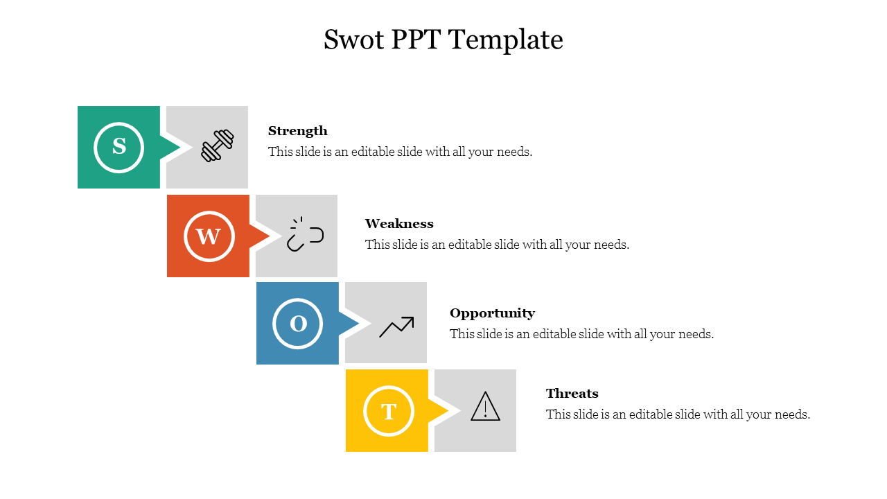 Stunning & lovely Swot PowerPoint Presentation Slide